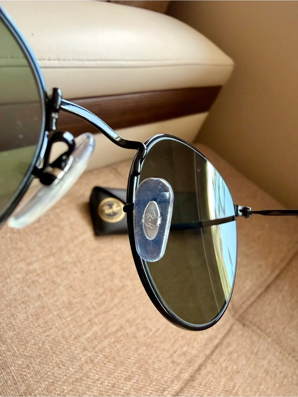 Ray-Ban RB3447 Round Metal Black G-15 Sunglasses Complete Set